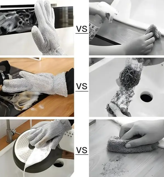 Wire Dishwashing WaterProof Cleaning Gloves