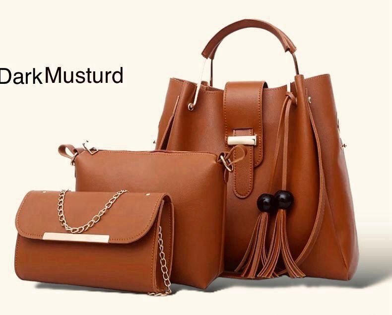 New Collection 3pcs Set Soft Leather Hand Bag