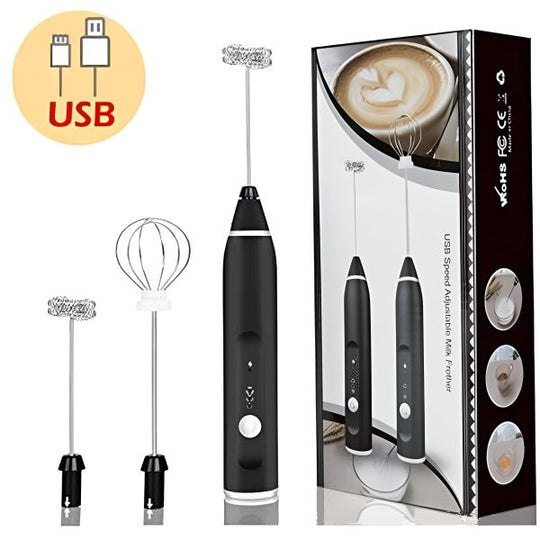 2 in 1 Rechargeable Electric Coffee Beater, Milk Frother, Whisk Egg Beater ☕